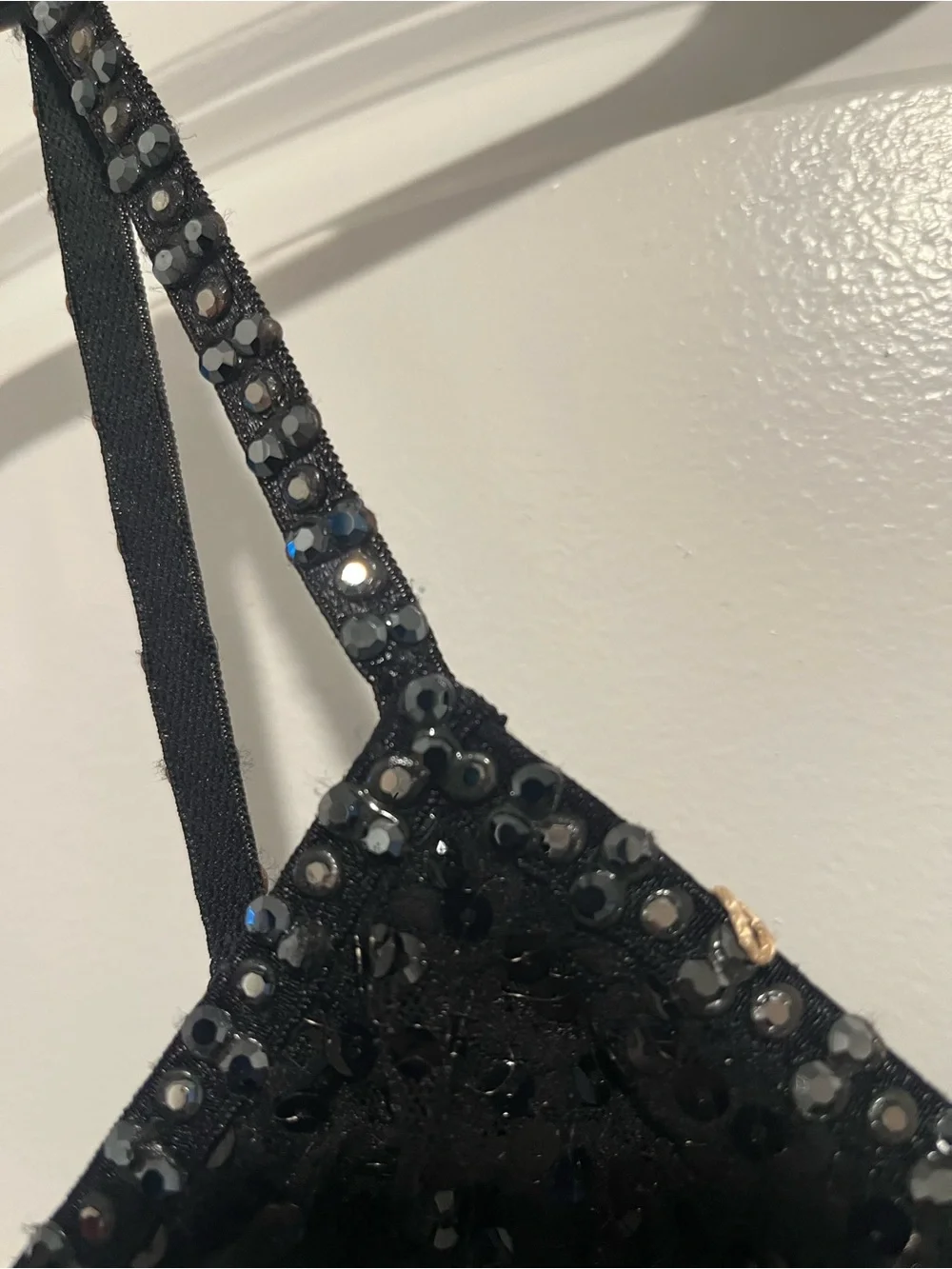 Black Beaded Velvet Dance Unitard